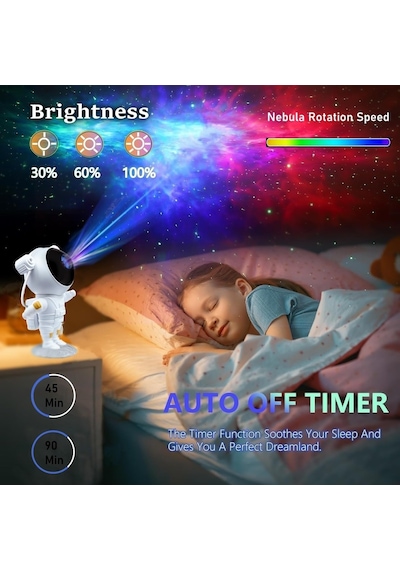 Yıldızlı Gökyüzü Gece Lambası, Projektör, Astronot Projektör Lamba, Odayı Dekore Etmek, Gece Lambası Ambiyansı, Çocuklar Ve Yetişkinler İçin Ev Partisi Hediyesi Diğer
