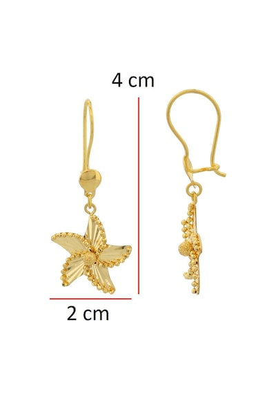 Çiçek Sallantılı Altın Küpe / 22 Ayar Sarı Altın