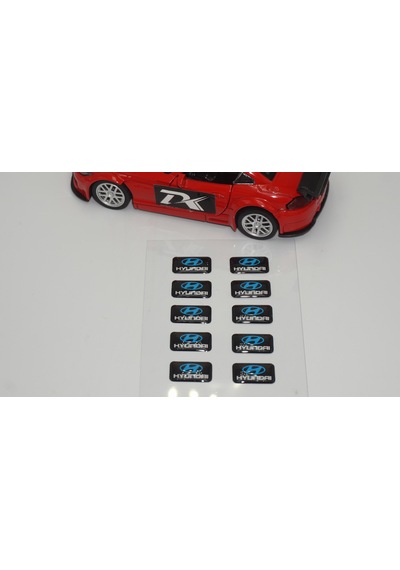 Hyundai Logo 3D Cam Açma Torpido Konsol Ayna Çıkartma Seti