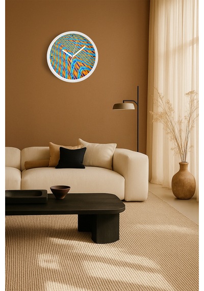 Modern Duvar Saati - 30cm - Önü Camlı Beyaz Kasa - Sessiz Mekanizma-jh0672 Beyaz