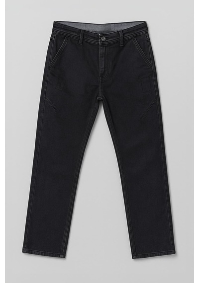 Erkek Siyah Slim Straight Likralı Jean Pantolon Siyah