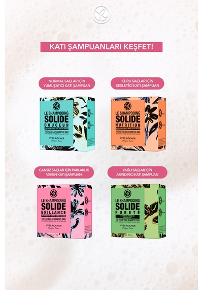 Yves Rocher Parlaklık Veren Katı Şampuan - Cansız Saçlar / Brillance - Sls,sles İçermez,tuzsuz, Vegan -60gr 60 Ml
