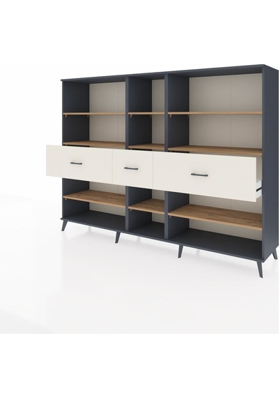 Hyperion Dolap 9 Raflı 3 Çekmeceli 220x44x163 Antrasit-çam/aytaş Antrasit-çam/aytaşı Hyperion Dolap 9 Raflı 3 Çekmeceli 220x44x163 Antrasit-çam/aytaş Antrasit-çam/aytaşı