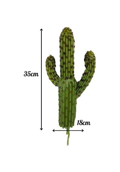 Yapay Çiçek Kaktüs Ağacı Koyuyeşil 2li Set 3kollu 50 15cmve 35 15cm Sk4022