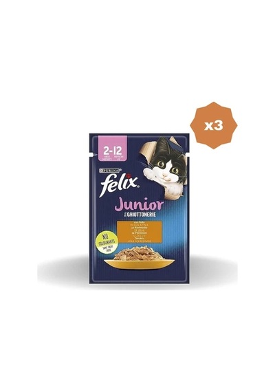 Felix Yavru Kedi Yaş Mama Tavuk Etli 85 Gr - 3 Adet
