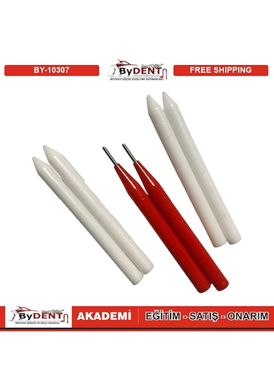 Pdr Boyasız Göçük Düzeltme Kalemi Damar Kırma 6 Lı Set 4 Plastik 2 Metal Uçlu