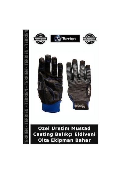 Terrien Özel Üretim Mustad Casting Balıkçı Eldiveni Olta Ekipman Bahar Çok Renkli