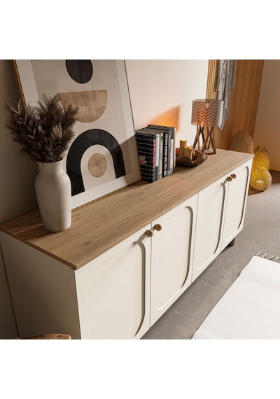 1700 Monza 180 Cm Membran Mdf Kapaklı Bohem Konsol Sepet-beyaz