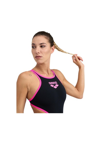 Arena One Bıglogo Kadın Yüzücü Mayosu 001198591 Pembe - Siyah
