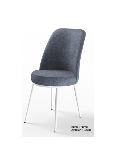 Canisa Concept Han Serisi 70x114 Açılabilir Mdf Mutfak Masası Takımı Beyaz Mermer Desen Masa 6 Füme Sandalye Masa Beyaz Mermer Sandalyeler Füme