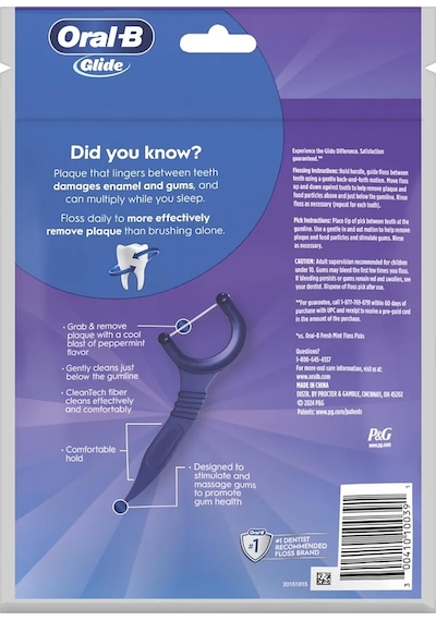 Oral-b Glide Arctic Peppermint Oil Çatal Diş İpi Kürdanlı 75 Adet