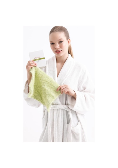 Lexroo Süper Esnek Yeşil Banyo Lifi Tüm Cilt Tiplerine Uygun Duş Lifi Unisex 20x30 Cm