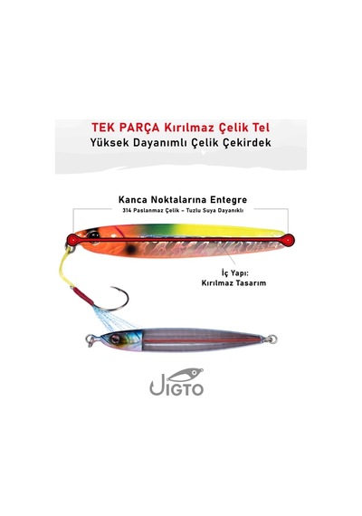Jig, Zoka, Suni Yem, Uv Metal Jig, 80gr 11cm Jıgto Tide 80