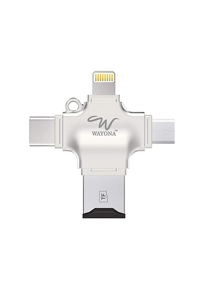 4'ü 1 Arada Otg Kart Okuyucu Dört Bağlantı Noktası: Lightning + Tip C + Micro Usb + Usb Kart Okuyucu