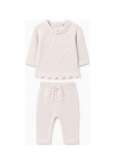 Babyhola Kız Bebek Çam Ağacı Triko Alt Üst 2'li Takım 23123 Pembe