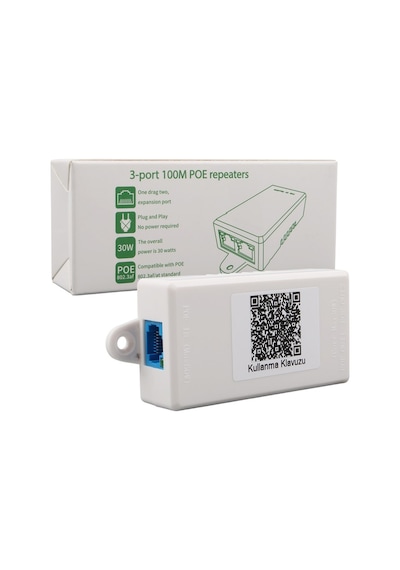 Poe-rp12 1 Port Poe Giriş Besleme+ 2 Port Poe Çıkış 10/100 Plastik Kasa Poe Repeater