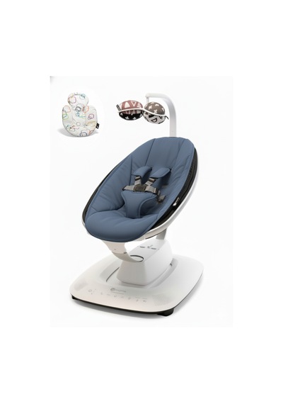 4moms Mamaroo 5.0 Elektrikli Ana Kucağı - Slate Blue + Yenidoğan Destek Pedi