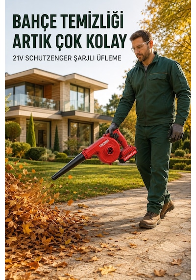 3 Başlıklı Kompresör Şarjlı Hava Üfleme Toz Toplama Kırmızı R1-s7 Araç Mangal Üfleme Yaprak İçin
