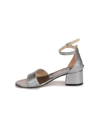 Kiko Kids 769 Kum Simli Günlük Kız Çocuk 4 Cm Topuklu Sandalet Ayakkabı Platin 001