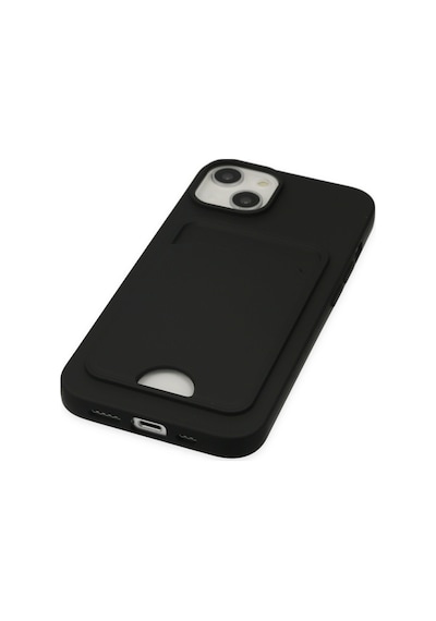 Apple iPhone Uyumlu  14 Plus Kılıf Kelvin Kartvizitli Silikon -  Siyah