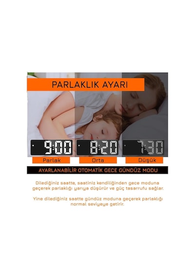 Ayrex Upway Hd Led Ekranlı Aynalı Tarih Termometre Alarm Hediyelik Dijital Masa Saati Diğer