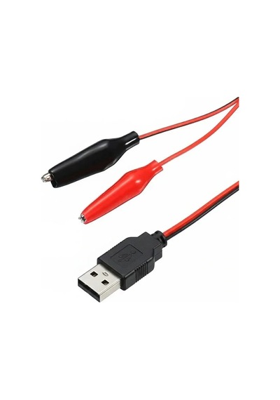 Powermaster Pm-28657 Usb Erkek - Küçük Krokodil Uçlu 5v 2a Test Kablosu 60 Cm