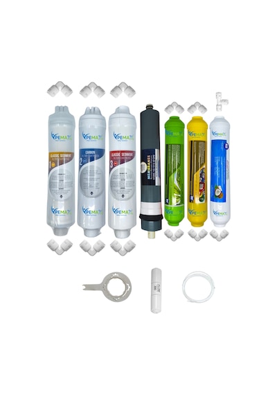 Pemax Waterkapalı Kasa Su Arıtma Cihazların Uygun Eco 7li Platinium Mebran Alkali+mineral+tatlandırıcı Set