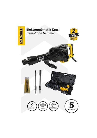 RTRMAX RTM2760 Elektropnömatik Sds Hex Kırıcı 1700 W 60 Jul