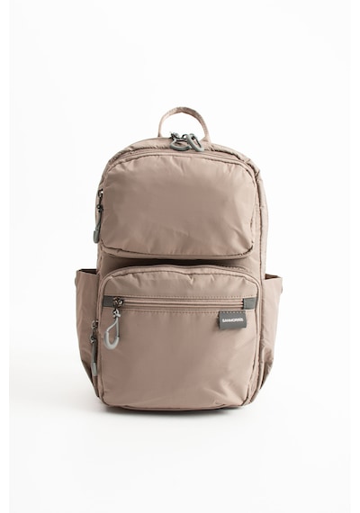 Özer-6032 Sanmorris Unisex Suya Dayanıklı Paraşüt Kumaş 5 Bölmeli Laptop Bölmeli Seyahat Ve Okul Çantası Bej - Kum