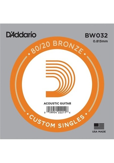 D'addario Acoustic Guitar 80/20 Bronze Single .032 - Bw032 Akusti