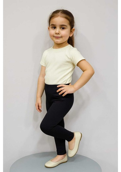 Merlot 2'li Paket Pamuk Çocuk Tayt Siyah