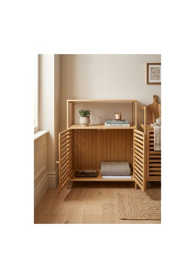 Yıldıray Metal Bambu 2 Kapaklı Raflı Düzenleyici Organizer Bej