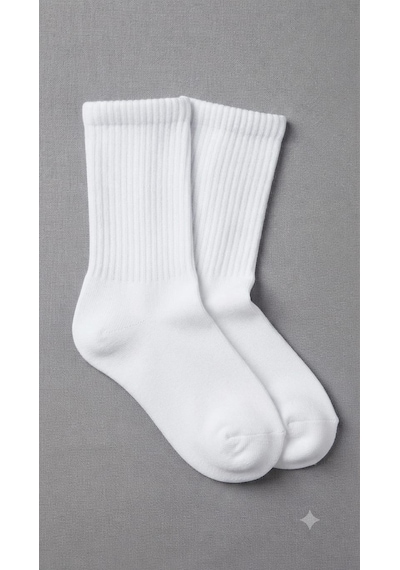 Km Collections 6 Çift Pamuklu Tenis Çorap Unisex Beyaz