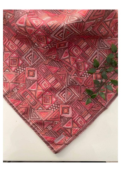 Silk Home Hiyeroglif Desen Soft Pamuk Eşarp Pembe
