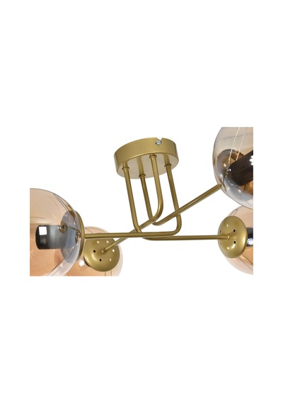 Safir Modern Tasarım Salon Yatak Odası Mutfak Eskitme Renk Bal Camlı 4 Lü Avize Eskitme Bal Eskitme Bal