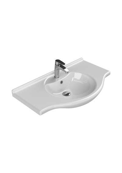 Nil Etajerli Lavabo, 85x50 Cm Modern Ve Şık 508 Yeşil