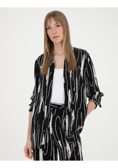Pierre Cardin Kadın Siyah Gömlek Desenli 50284765-vr046 Siyah