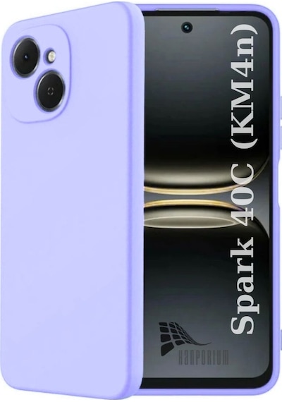 Tecno Spark 40c Km4n Uyumlu Silikon Kılıf - Pastel Renk Tonu Kamera Korumalı Esnek Kapak -lila Lila