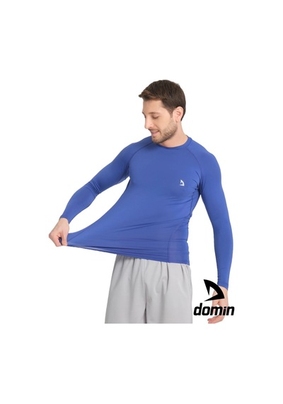 Hnc Sport Erkek Uzun Kol Sax Mavisi Fit Compression Fitness Spor Body Tshirt Saks Mavi