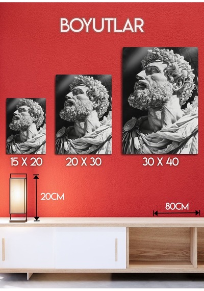 Mitolojik Tanrı Yunan Heykeli - Metal Baskı Duvar Tablosu, 4k Parlak Baskı