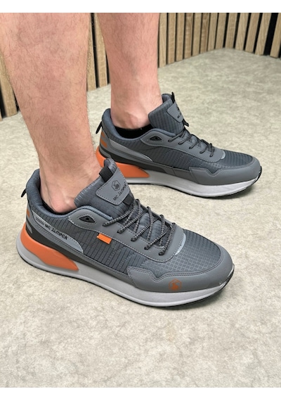 Günlük Erkek Sneaker Bağcıklı Kalın Tabanlı Rahat Hafif Spor Ayakkabı 2019 Füme - Oranj Günlük Erkek Sneaker Bağcıklı Kalın Tabanlı Rahat Hafif Spor Ayakkabı 2019 Füme - Oranj