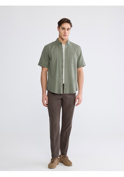 Lcwaıkıkı Classic Haki Regular Fit Poplin Erkek Gömlek