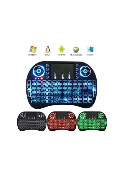 Işıklı Mini Klavye Mouse Smart Tv Box Pc Şarjlı Pg-8035