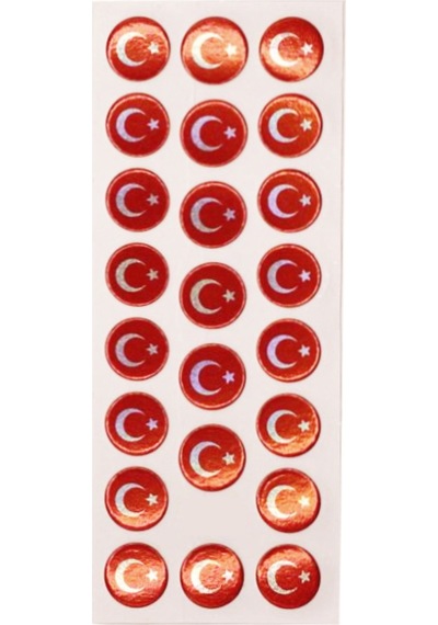 Sticker Kabartmalı Stiker Defter, Planlayıcı Etiket Türk Bayrağı Cb313 16x7 Cm