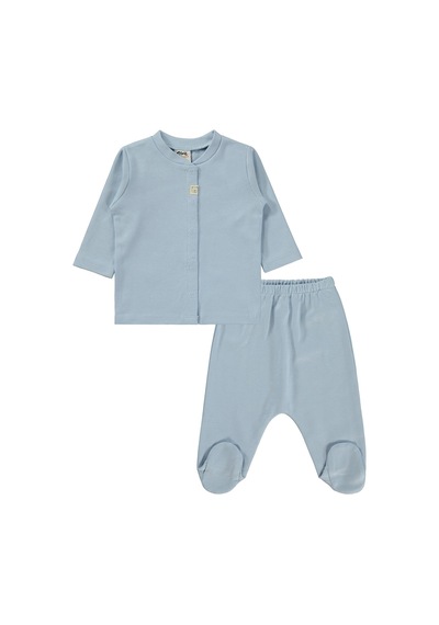 Civil Baby Düz 1-6 Ay Pijama Takımı - Mavi Bebe Mavi