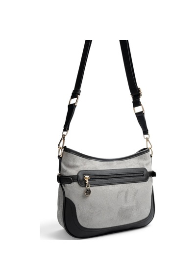 Silver & Polo Silver Polo Füme - Siyah Süet Kadın Çapraz Çanta Sp1296