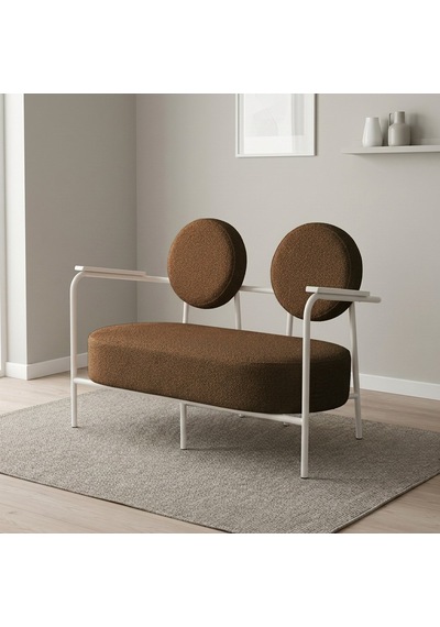 Venüs İkili Koltuk Soft Kumaş Ofis Bekleme Koltuğu Beyaz Metal İskeletli - Kahverengi Venüs İkili Koltuk Soft Kumaş Ofis Bekleme Koltuğu Beyaz Metal İskeletli - Kahverengi