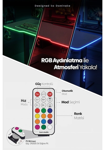 Ion Rgb Aydınlatmalı Oyuncu Masası Pembe Ion Rgb Aydınlatmalı Oyuncu Masası Pembe