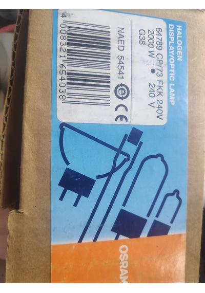 Osram 2000 W Sahne Ampulu 64789 Cp/73 Fkk 240V G38 Duy