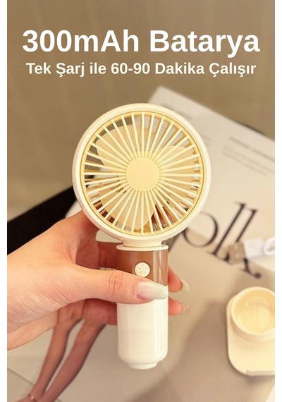 Taşınabililir Mini Usb Şarjlı 3 Kademeli El Masaüstü Vantilatör Fan Soğutucu Ym88214